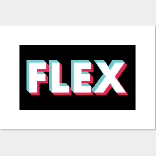 Flex Glitch White Posters and Art